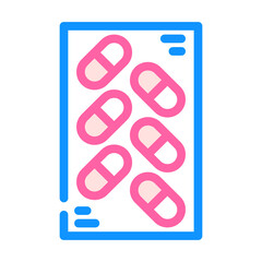 medicaments package color icon vector illustration flat