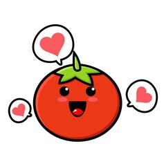 cute tomato cartoon mascot character