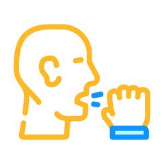 cough flu color icon vector illustration flat