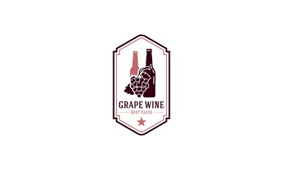 wine logo complete with fresh grapes