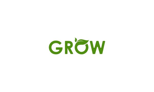 a logo for growth with leaves that reflect growth
