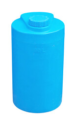 Blue plastic water barrel storage industrial containers