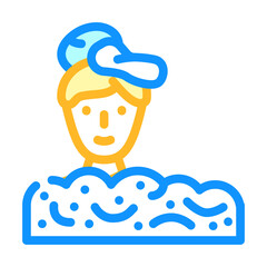 foam party in night club color icon vector illustration