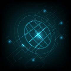 Technology background with digital information connection and computer electronic design