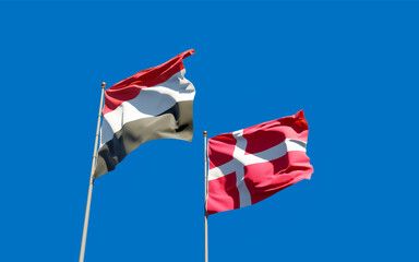 Flags of Yemen and Denmark.