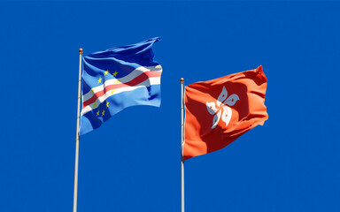Flags of Hong Kong HK and Cape Verde.