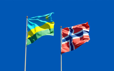 Flags of Rwanda and Norway.