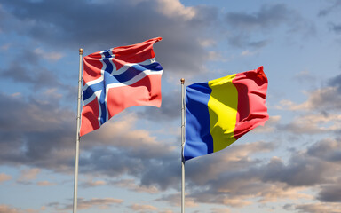 Flags of Romania and Norway.