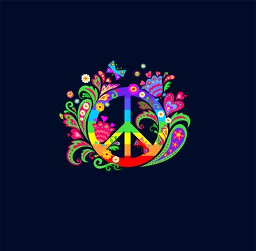Peace sign coloring pages & clipart, at PrintColorFun.com