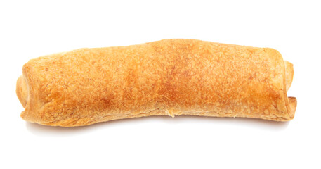 Sausages in dough isolated on white