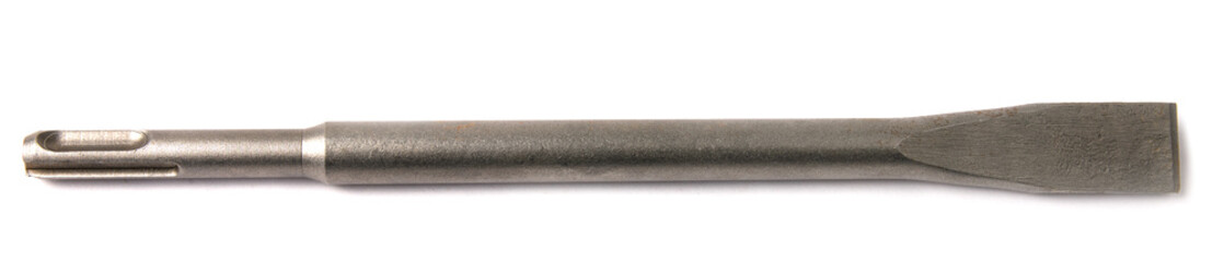 a chisel from a perforator is isolated on white background