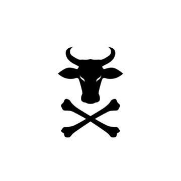 Buffalo head logo. Bull head icon isolated on white background