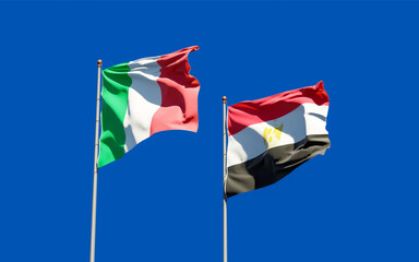 Flags of Italy and Egypt.