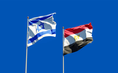Flags of Israel and Egypt.