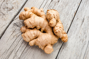 Healthy ginger root close up