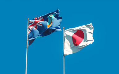 Flags of Montserrat and Japan.