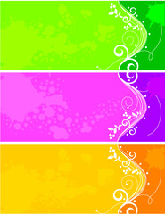 vector vintage floral design elements on gradient background