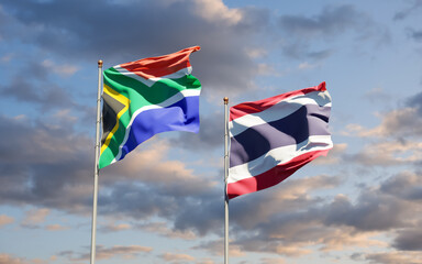 Flags of South Africa and Thailand.