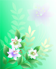 vector vintage floral design elements on gradient background