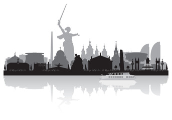 Volgograd Russia city skyline silhouette