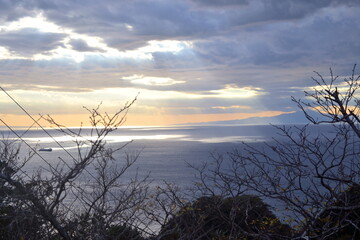 Fototapeta premium sunset over the river