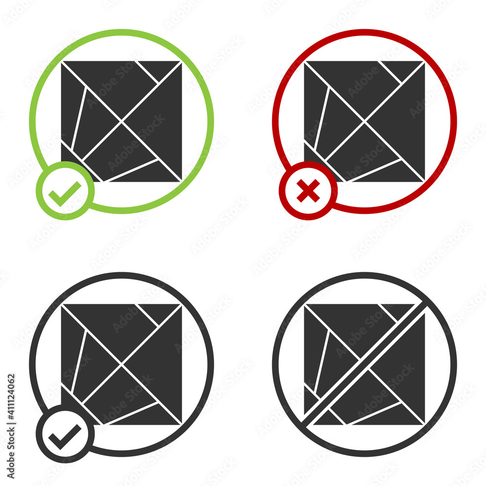 Poster black rubik cube icon isolated on white background. mechanical puzzle toy. rubik's cube 3d combinati