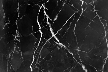 Marble black background with white line lightning patterns abstract