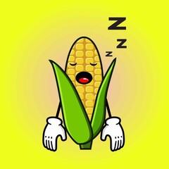 cute corn cartoon mascot character