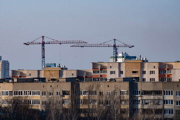 construction site with cranes