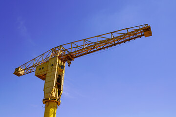 Crane Titan yellow former shipyard tourist symbol of the city of Nantes