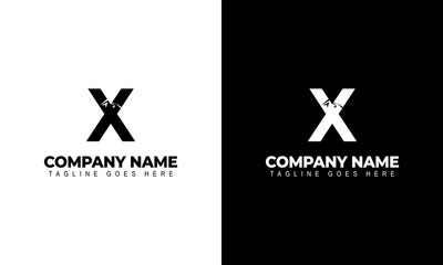 logo letter X linked mountain vector illustration