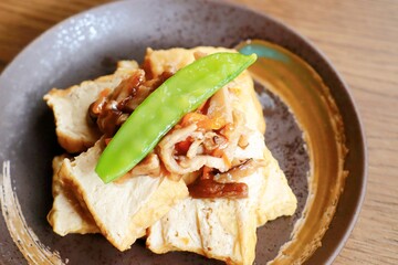 厚揚げのきのこあんかけ