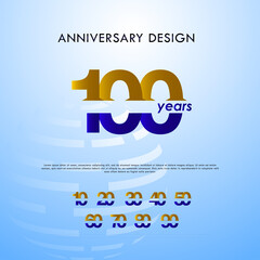 Anniversary Set Number Vector Design For Banner Print and Greeting Background