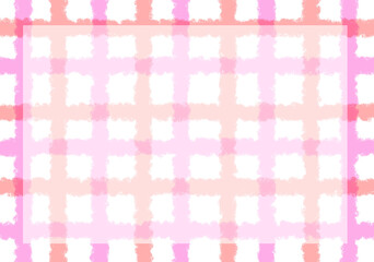 ピンクチェックの背景素材