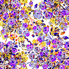 seamless pattern fantasy floral composition