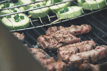 Close up photography of grilling meat. 