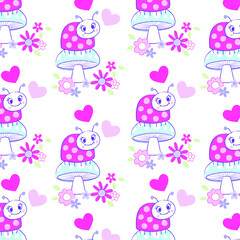 Obraz premium cute bird pattern vector illustration. Fabric, wrapping paper, wallpaper, packaging.