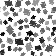 Fototapeta na wymiar Black Rectangular pillow icon isolated seamless pattern on white background. Cushion sign. Vector.