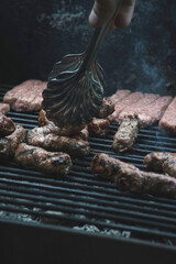 Close up photography of grilling meat. 