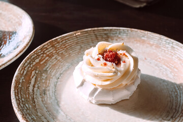 Concept for cafe or bakery with desserts.