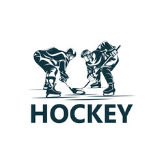 Hockey player logo template design