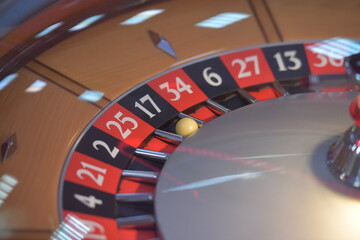 Obraz premium Roulette in a casino. Photo inside.