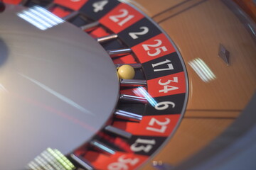 Obraz premium Roulette in a casino. Photo inside.