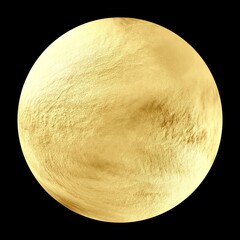 Gold Venus planet in space. 3d rendering. © Sudakarn