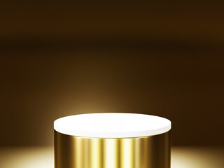 The podium is realistic. 3d rendering.