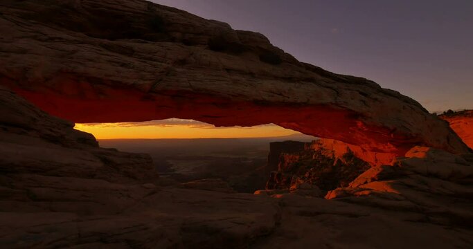Mesa Arch Time Lapse Sunrise Canyonlands National Park Utah Southwest USA