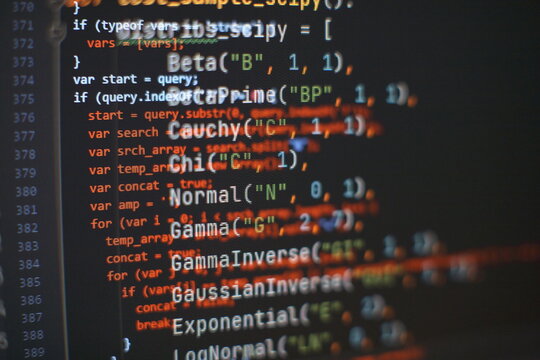 Server logs analysis. Closeup developing programming and coding technologies. Developer working on web sites codes in office.