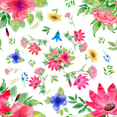 seamless pattern abstracts floral composition