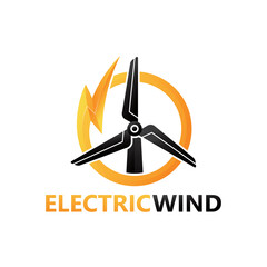 Electric wind logo template design