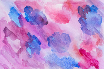 Fototapeta na wymiar pink blue watercolor art background